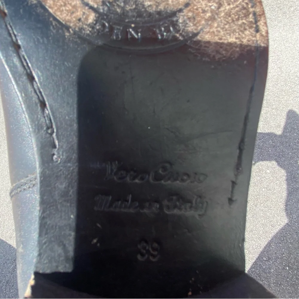 Golden Goose Burnished Black Leather Riding Boots Size 39 8.5 - Picture 8 of 8